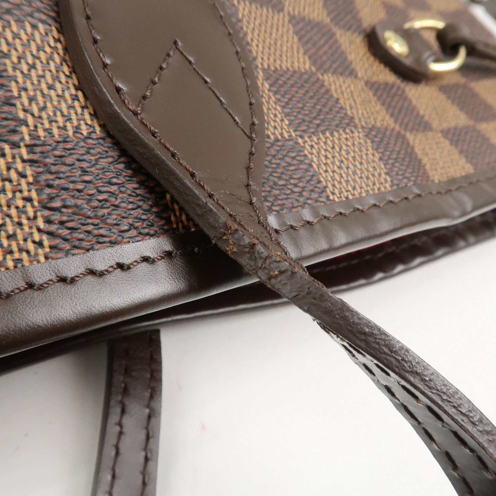 Louis Vuitton Damier Ebene Neverfull MM Tote Bag Cerise N41358