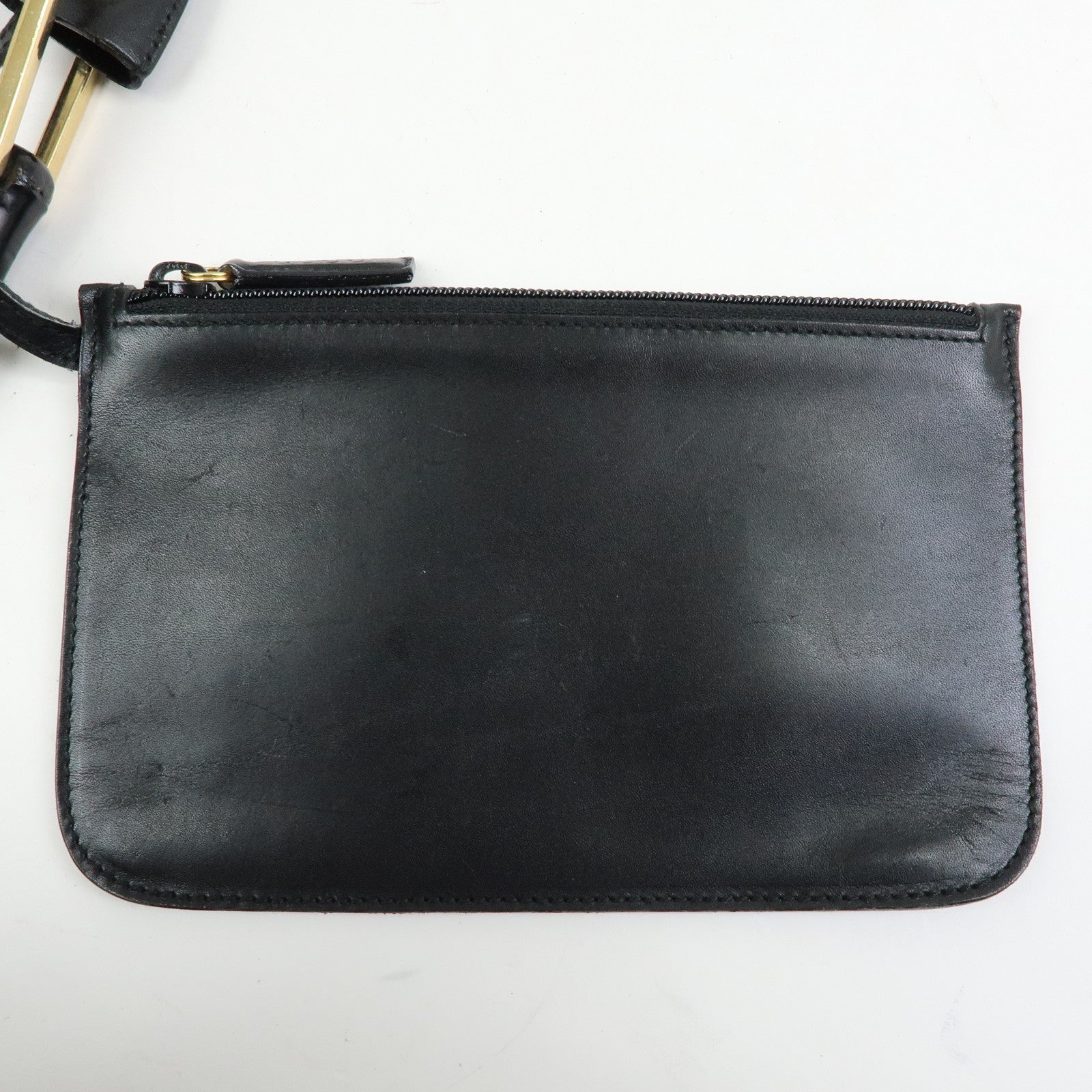 GUCCI Bamboo Leather Shoulder Bag Black 001・1553・1880