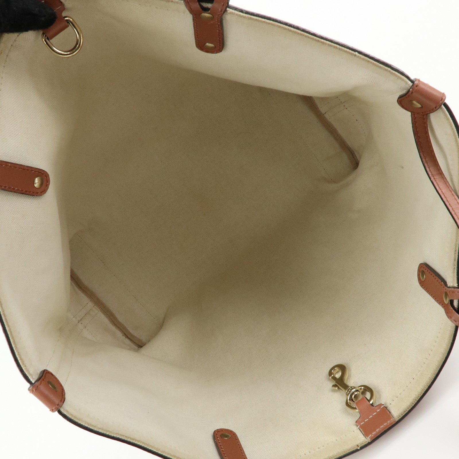GUCCI GG Canvas Leather Tote Bag Shoulder Bag Beige Pink 247209