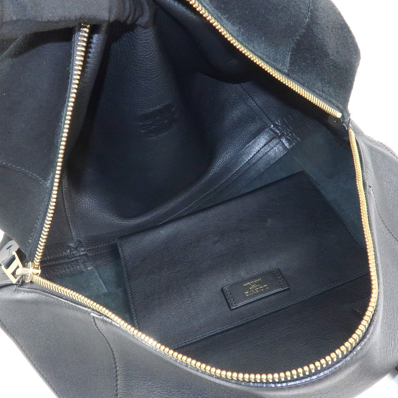 LOEWE Anagram Logo Leather Suede Origami Cubo Hand Bag Black