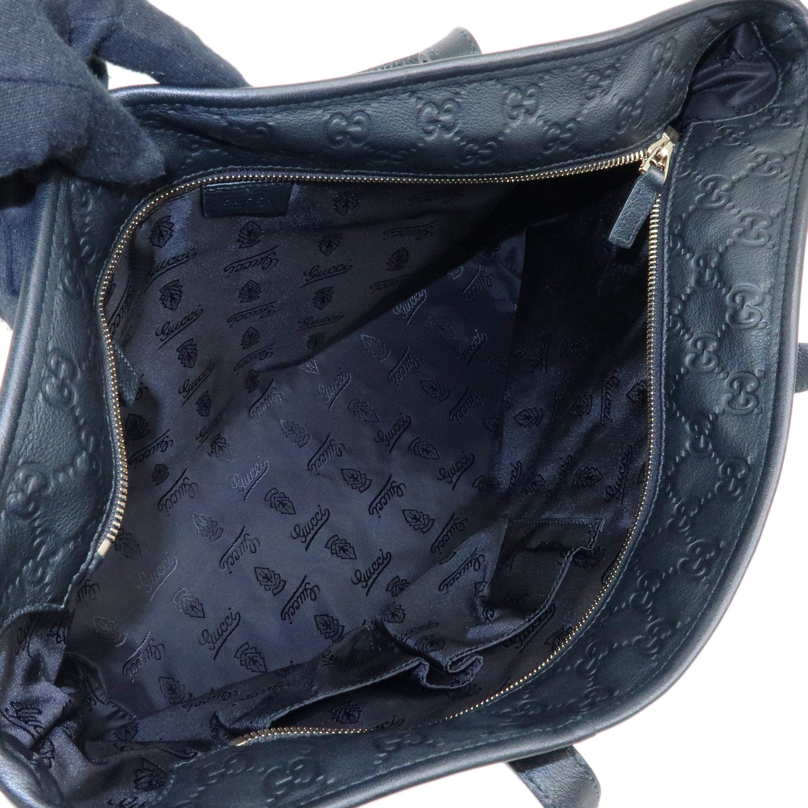 GUCCI Guccissima Leather Tote Bag Shoulder Bag Black 211137