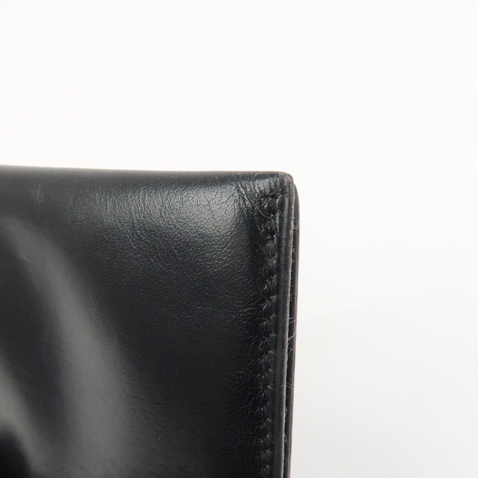 HERMES Bearn Classic Box Calf □E Stamped Bi-Fold Long Wallet Black