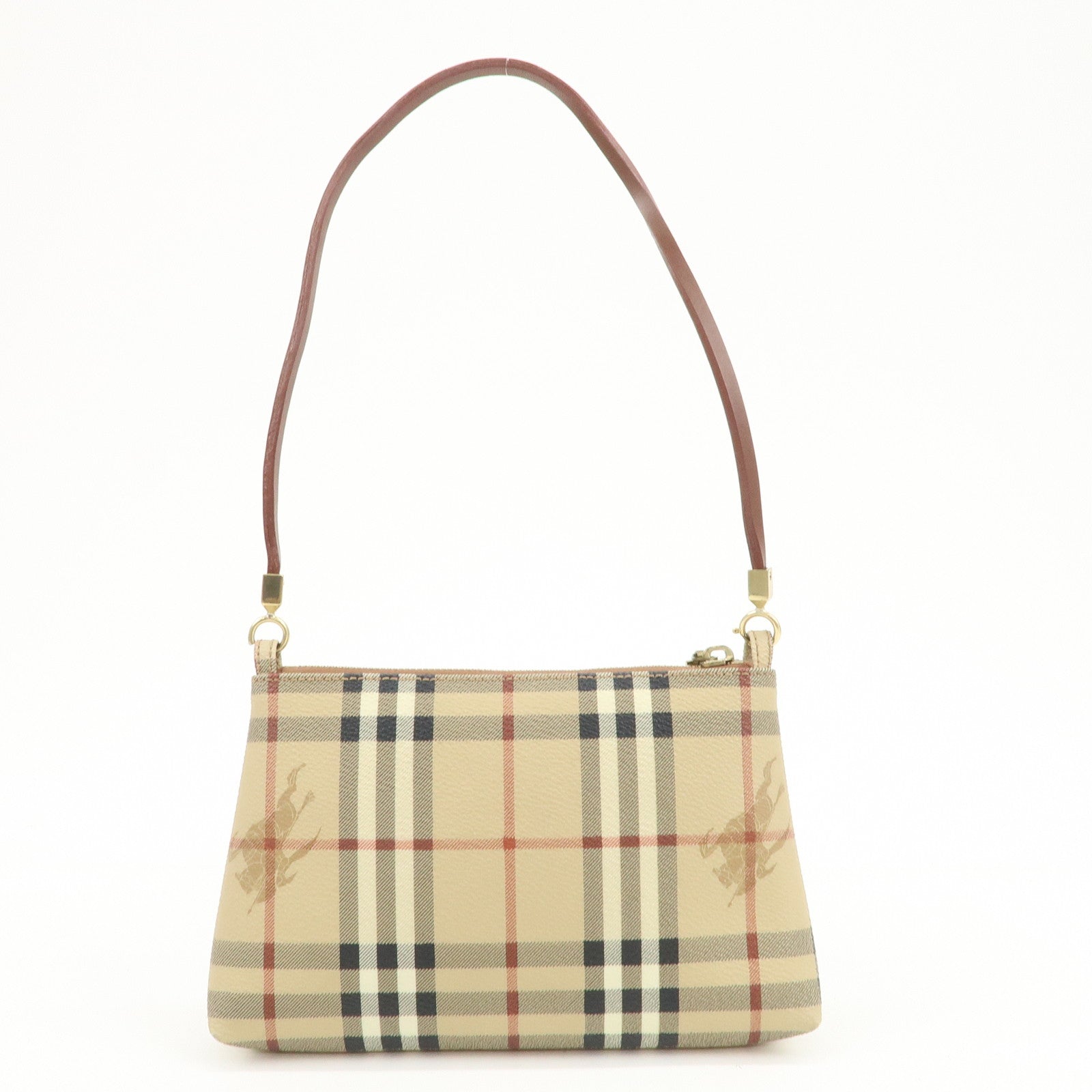 BURBERRY Nova Plaid PVC Shoulder Bag Hand Bag Beige Brown