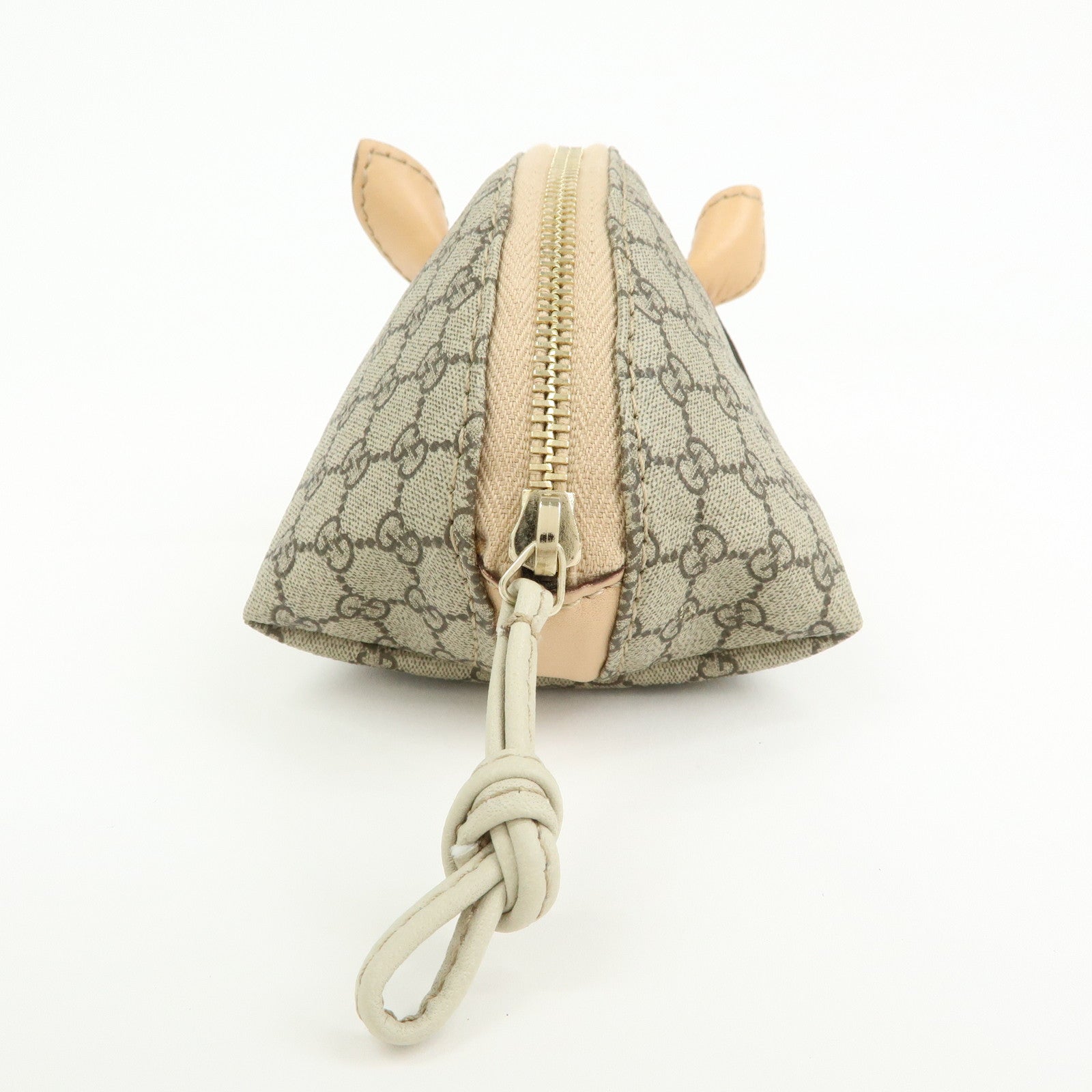 GUCCI GG Supreme Leather Pig Coin Case Purse Zoo Series 256866