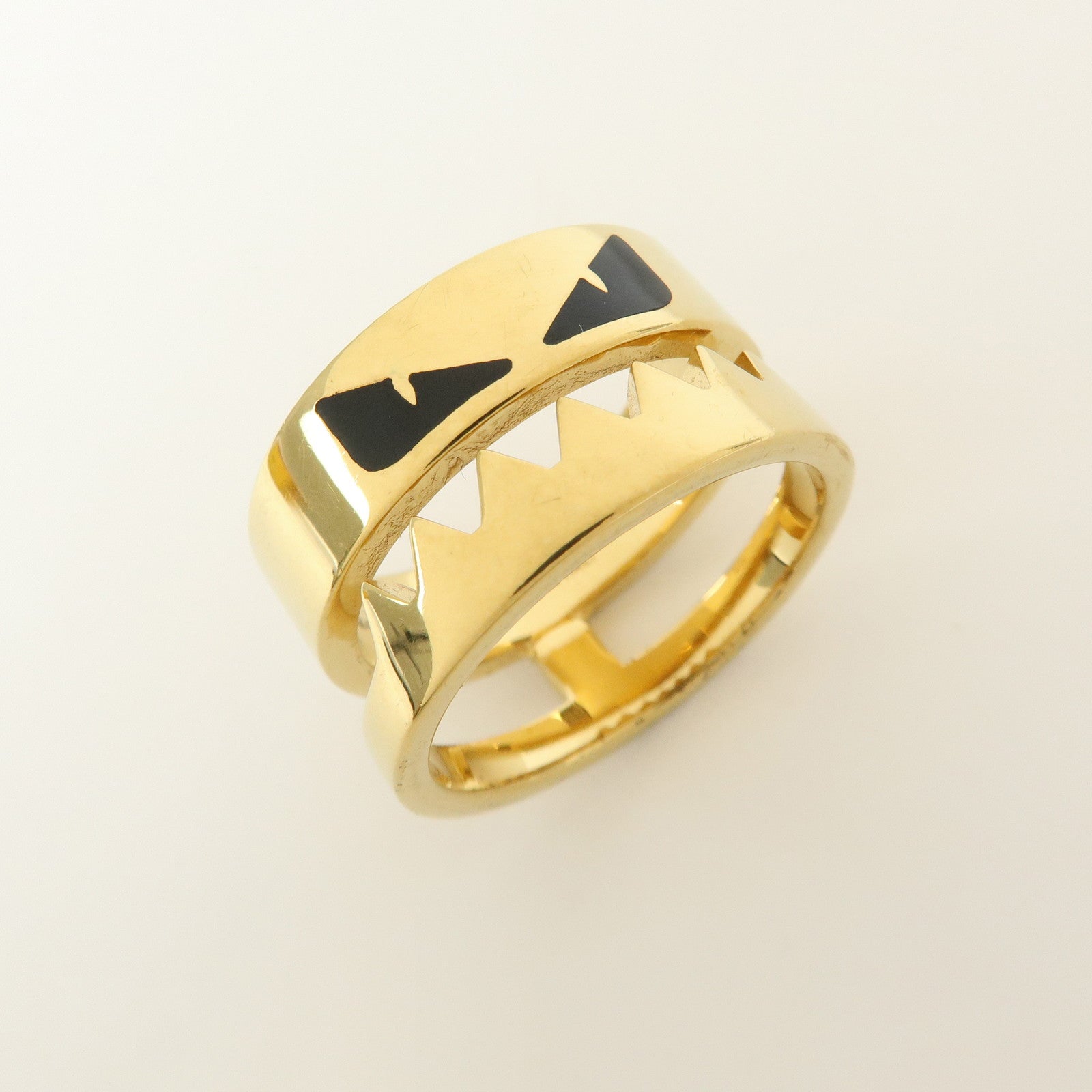FENDI Monster Metal Ring Gold US11.5 EU66 HK26 Size L