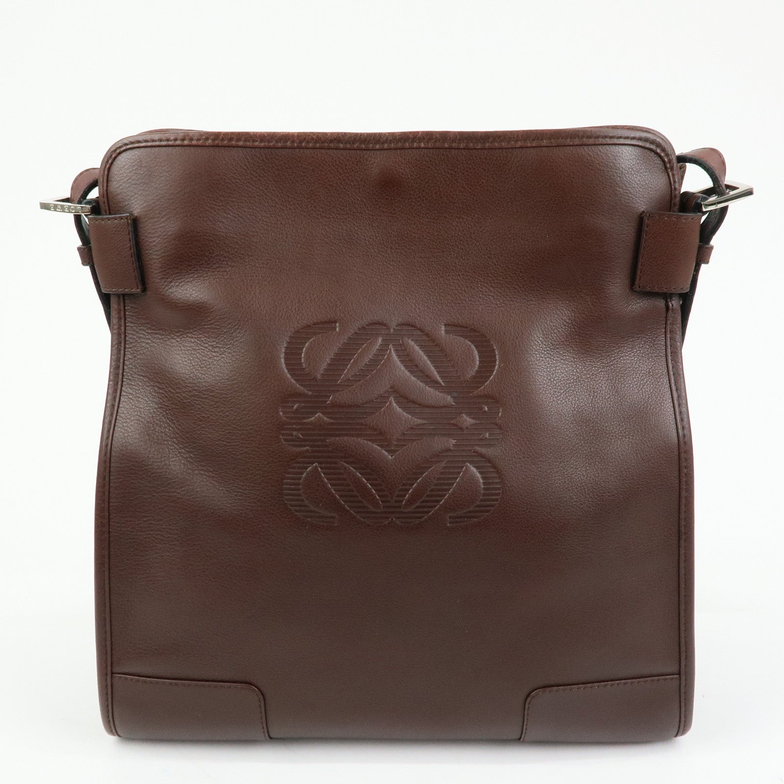 LOEWE Anagram Leather Shoulder Bag Messenger Bag Brown