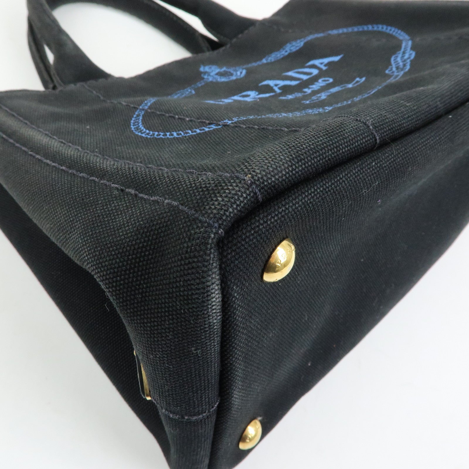 PRADA Triangle Logo Canapa Mini Canvas 2Way Bag Hand Bag 1BG439