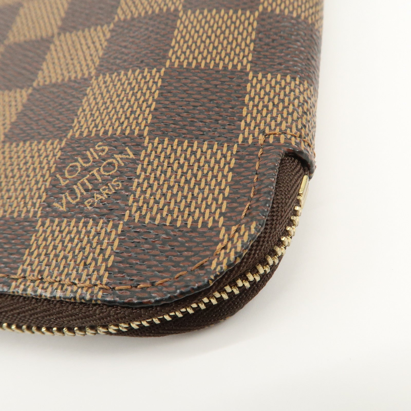 Louis Vuitton Damier Canvas Olaf Organizer Wallet Brown N61723 Used