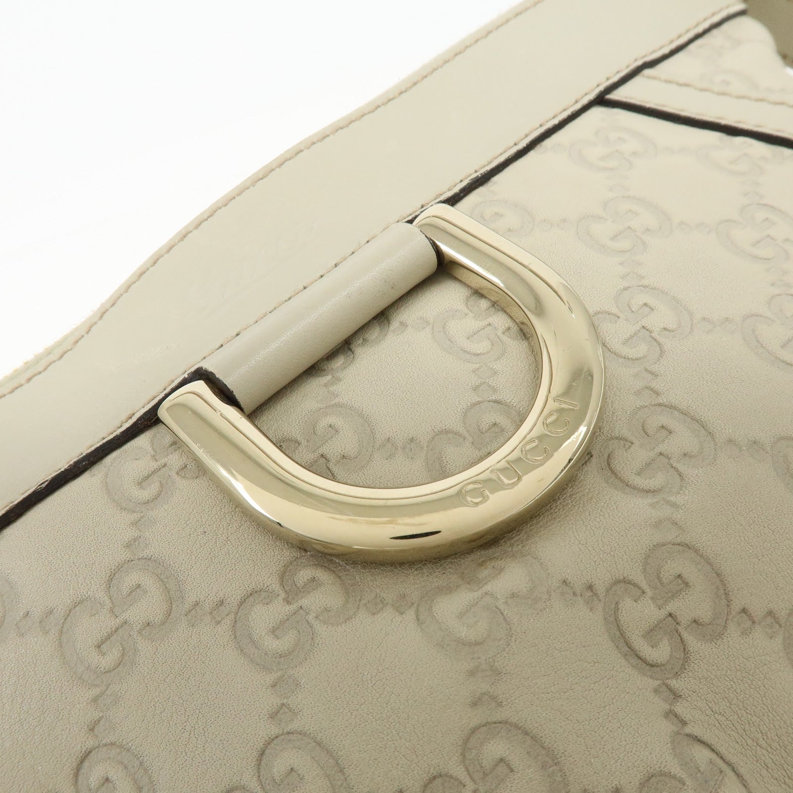 Gucci Abbey Guccissima Leather Shoulder Crossbody Bag Ivory 203257