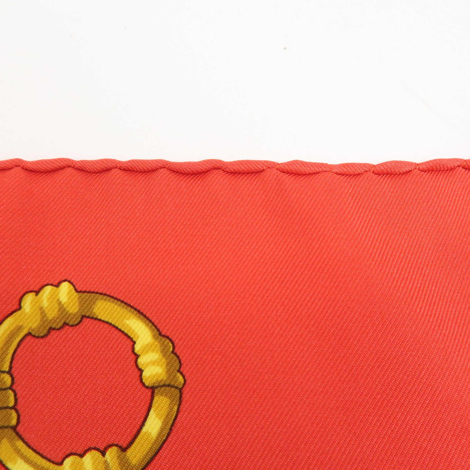 HERMES Carre 90 Silk 100% Scarf Soleil de Soie Gold Red Navy