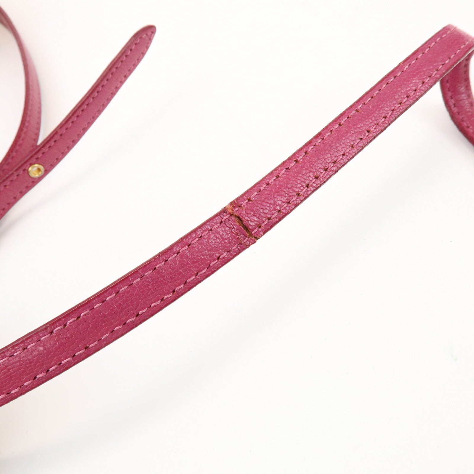 MIU MIU Logo Madras Leather Shoulder Bag Crossbody Bag Pink RT0539