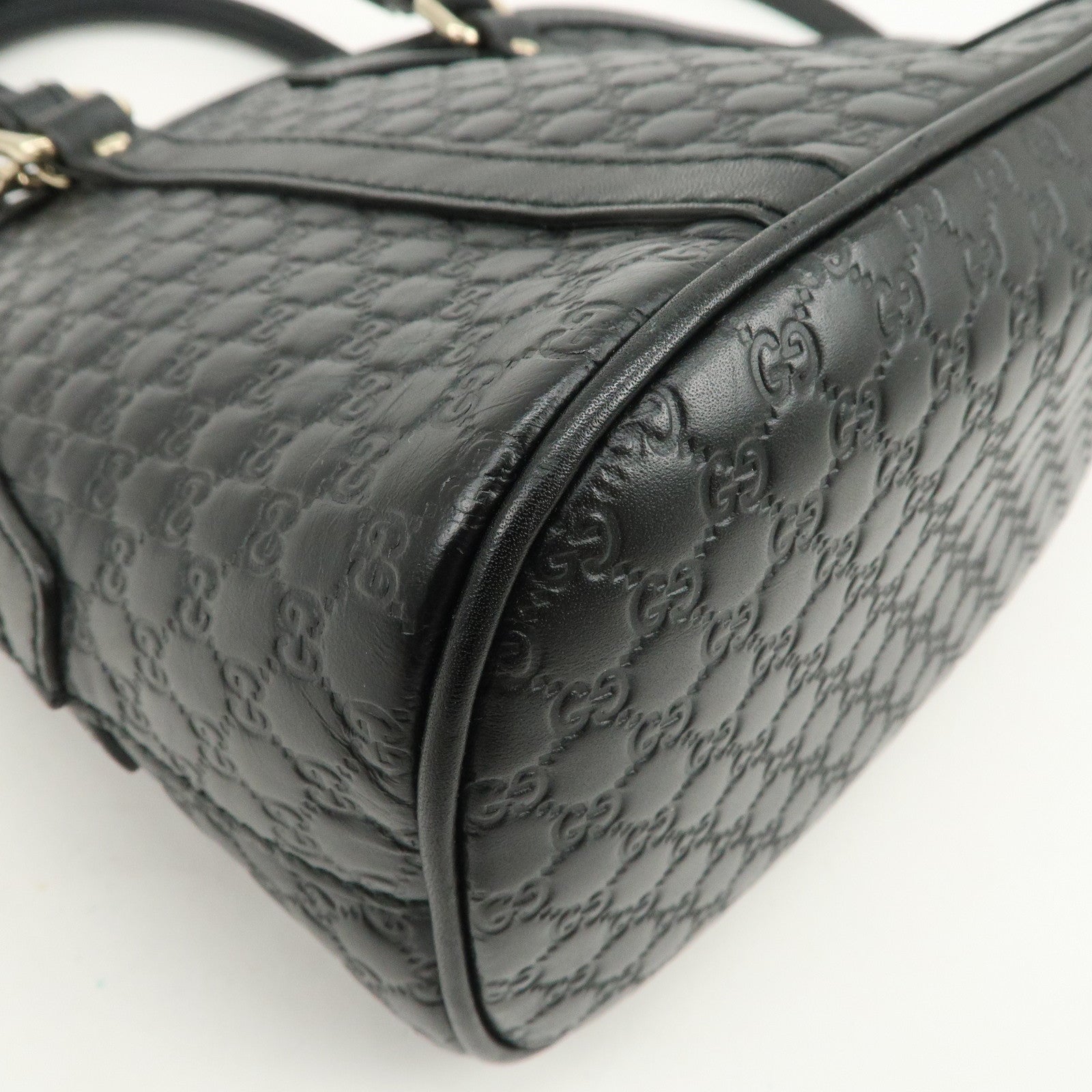 GUCCI Micro Guccissima Leather 2Way Hand Shoulder Bag Black 449654
