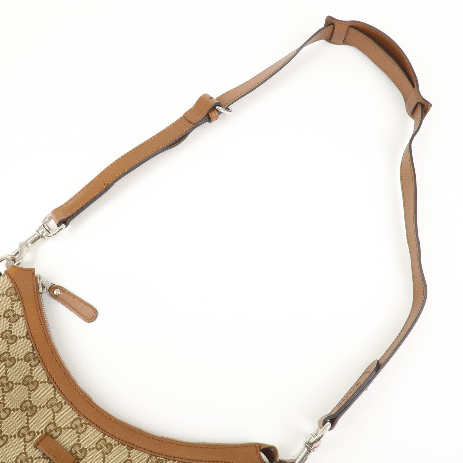 GUCCI Sherry GG Canvas Leather Shoulder Bag Beige Brown 353399