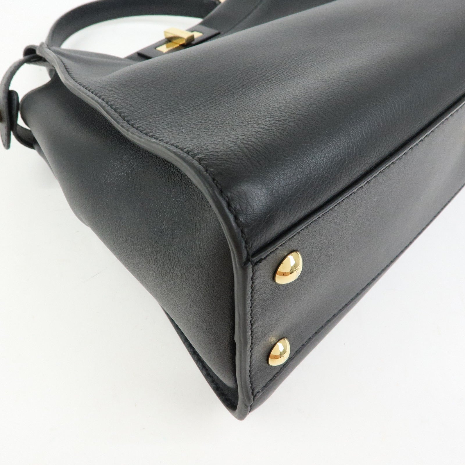FENDI Peekaoo Calf Leather 2Way Bag Hand Bag Shoulder Bag 8BN290