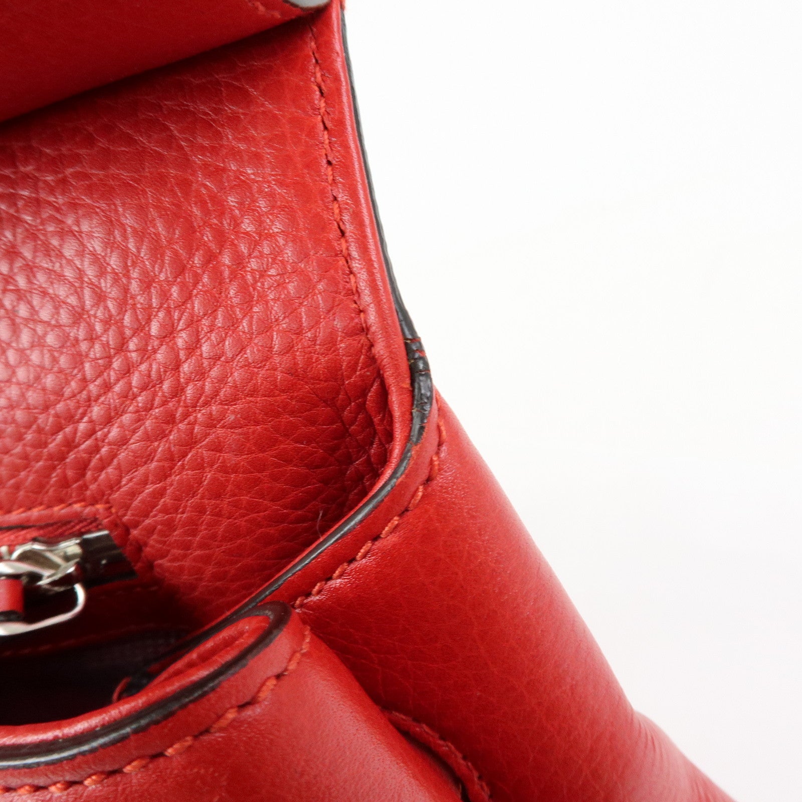 GUCCI Bamboo Leather 2Way Bag Hand Bag Shoulder Bag Red 370830