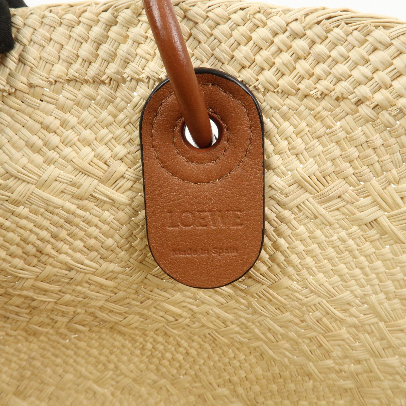 LOEWE Anagram Raffia Basket Bag Shoulder Bag Mini Tote Bag Natural