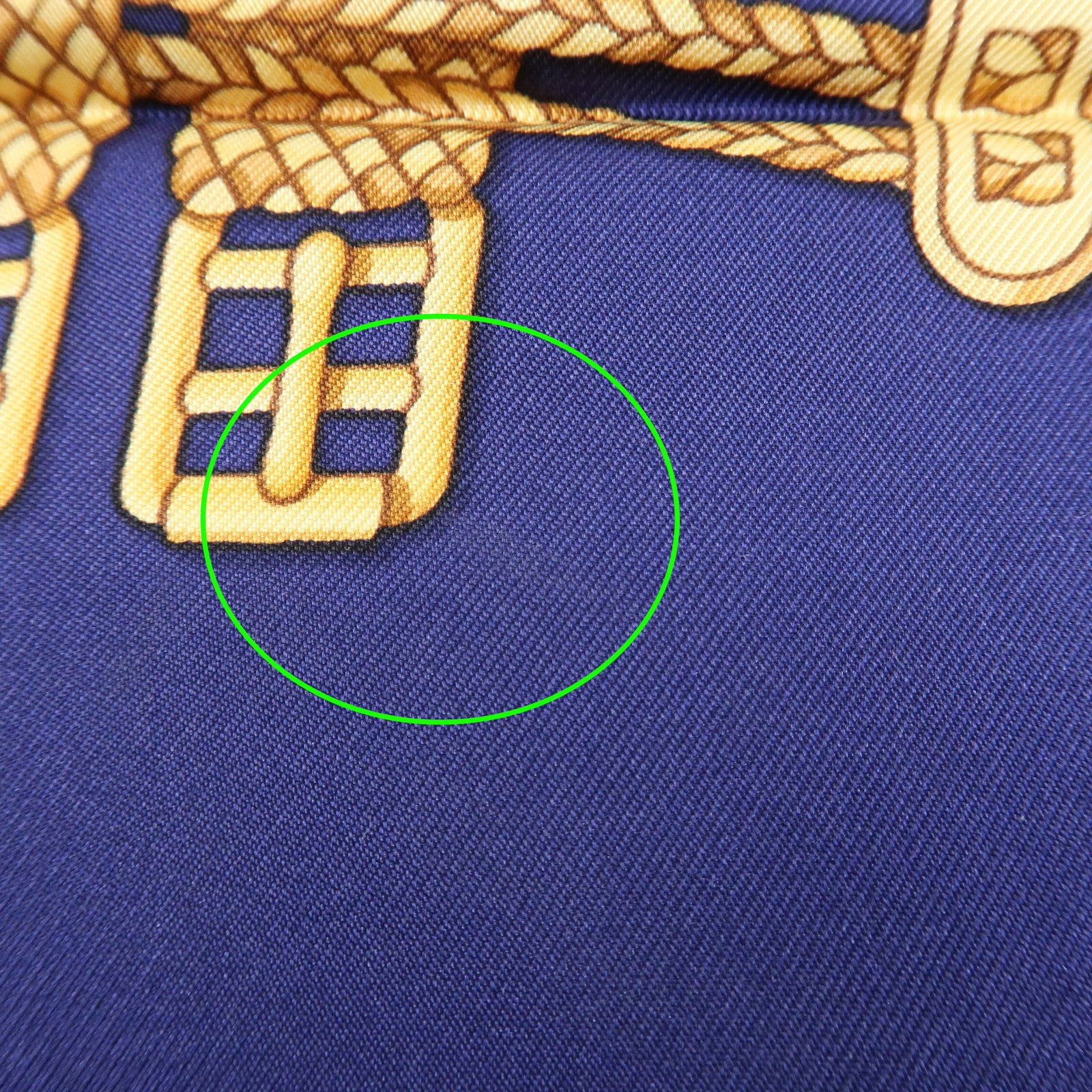 HERMES Carre 90 Silk 100% LES RUBANS DU CHEVAL Navy Used