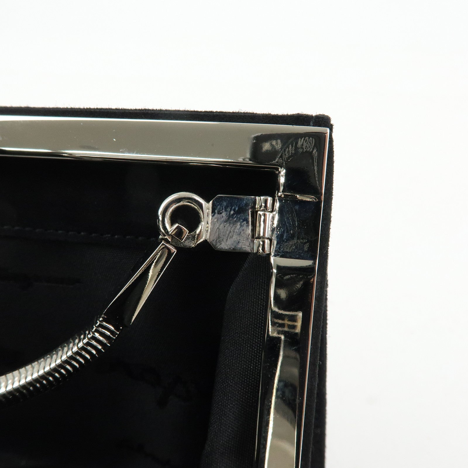 Ferragamo Suede 2Way Bag Shoulder Bag Clutch Bag Black