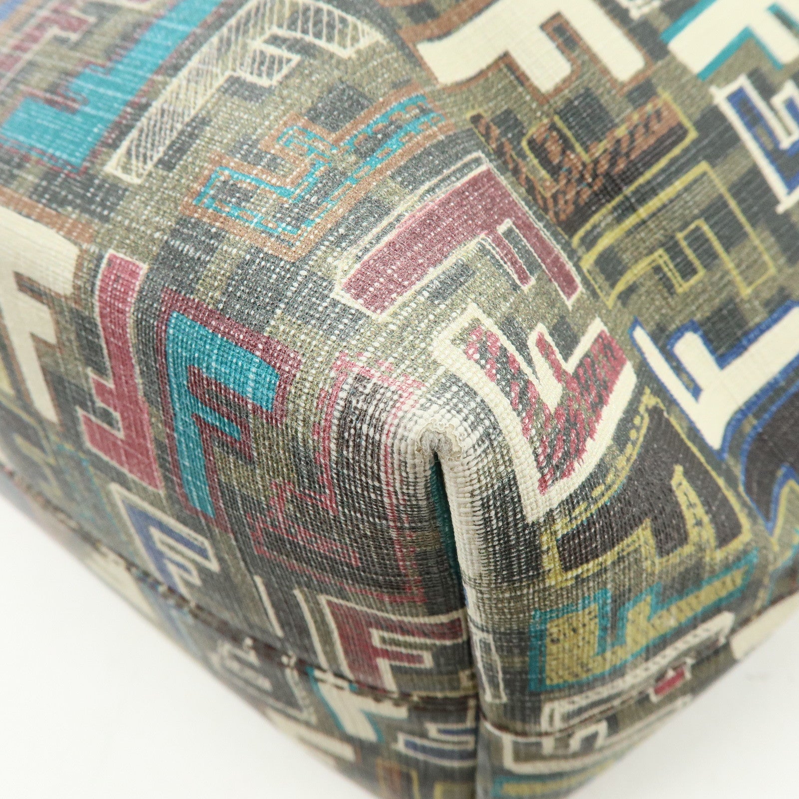 FENDI Zucca PVC Patent Leather Tote Bag Brown Multicolor 8BH185