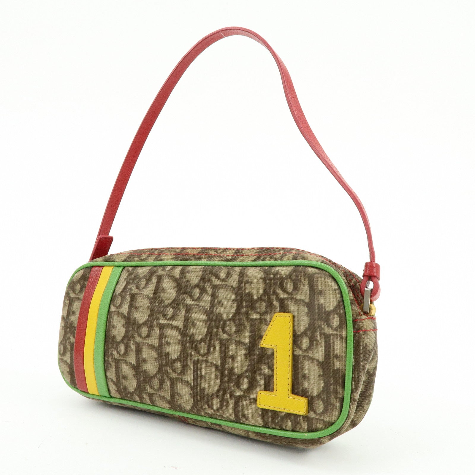 Christian Dior Trotter Rasta Mini Shoulder Bag Hand Bag Brown Red