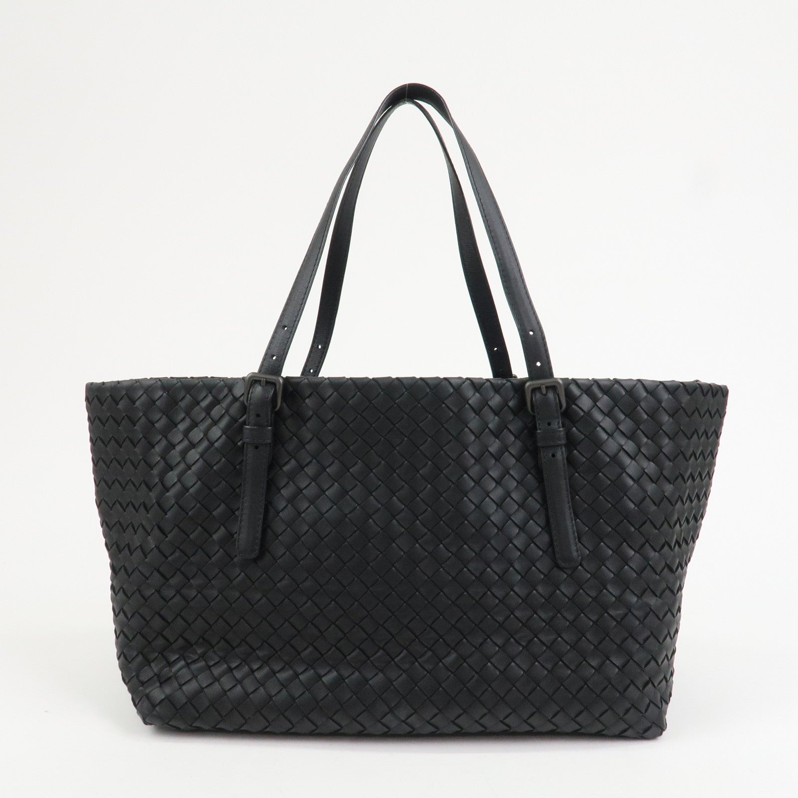 BOTTEGA VENETA Intrecciato Leather Medium Cesta Bag Tote Bag Black 337260