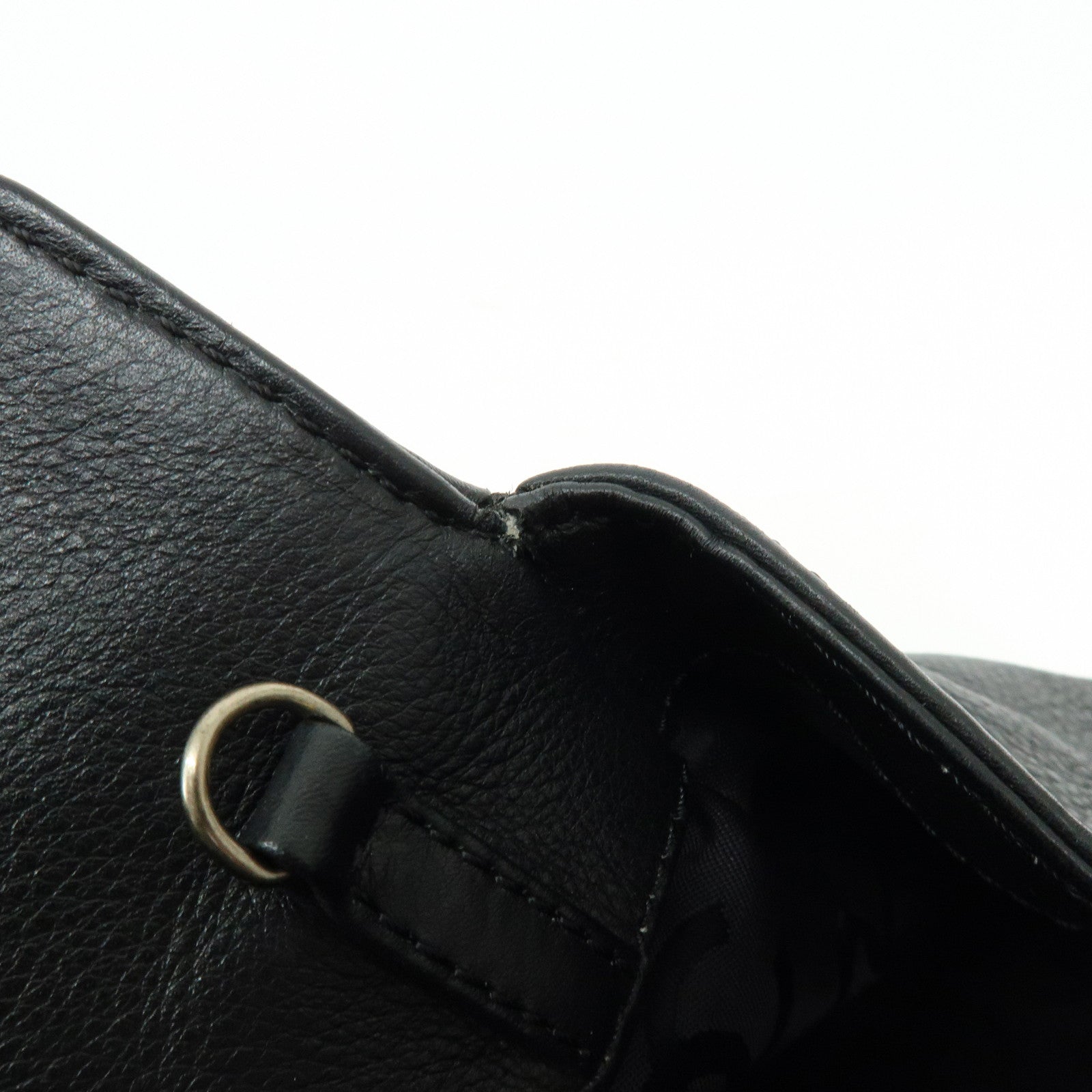 CHANEL Calf Leather 2Way Bag Shoulder Bag Tote Bag Black Gold