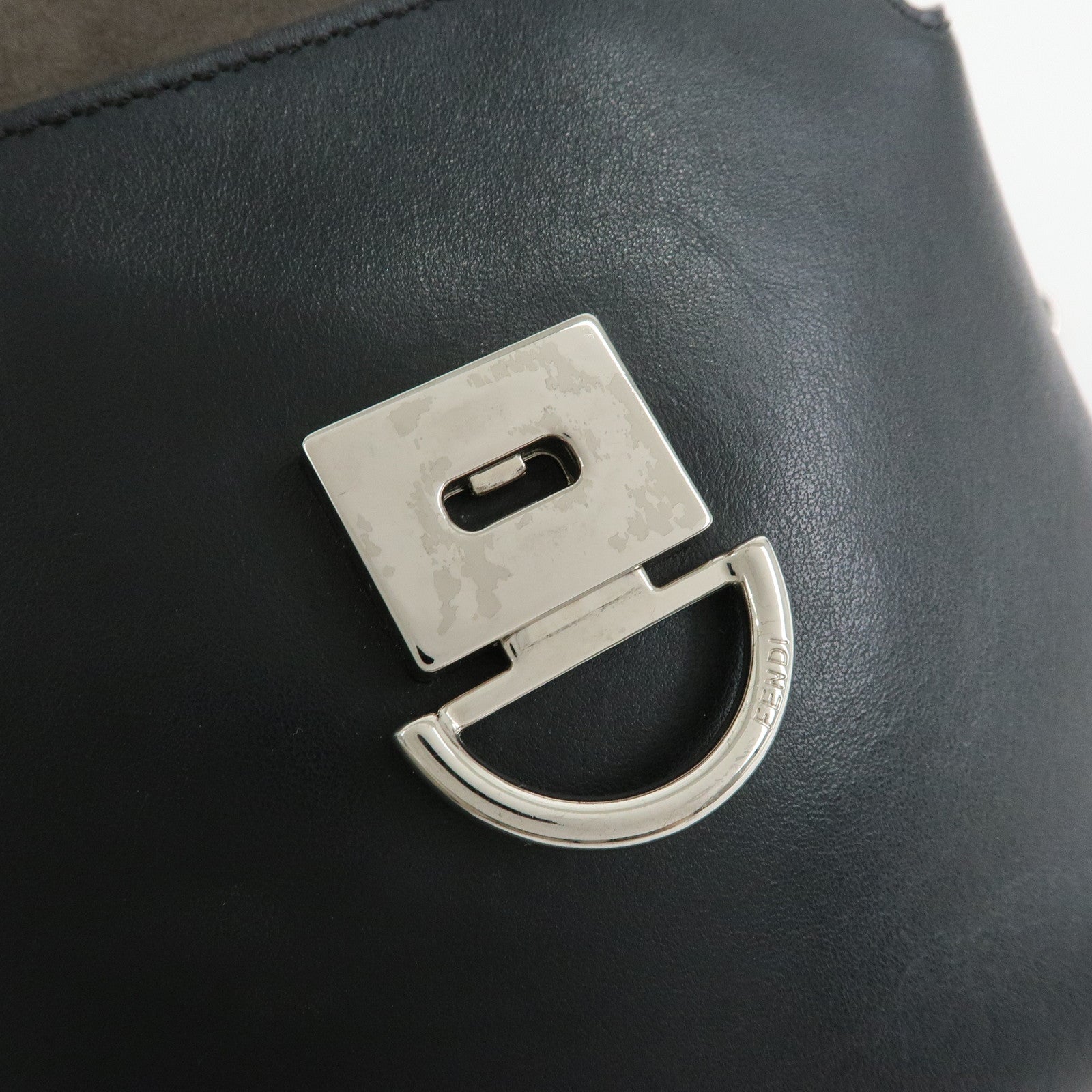 FENDI Bag to School Leather 2Way Bag Hand Bag Shoulder Bag Black