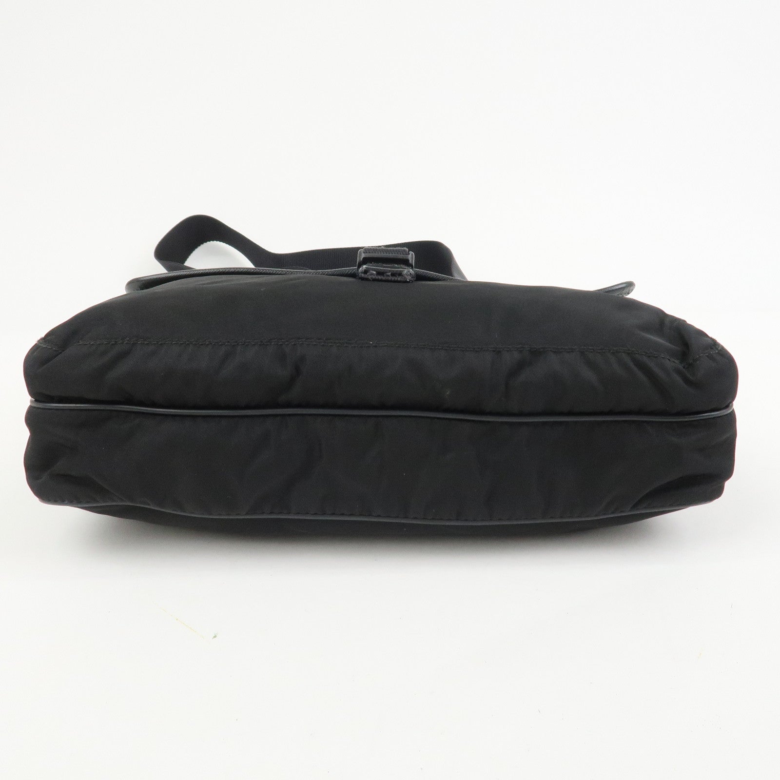 PRADA Nylon Saffiano Leather Shoulder Bag Black VA0269