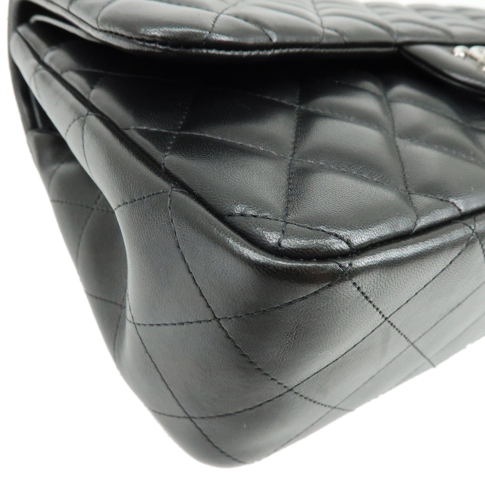 CHANEL Matelasse 30 Double Flap Chain Shoulder Bag Black A58600