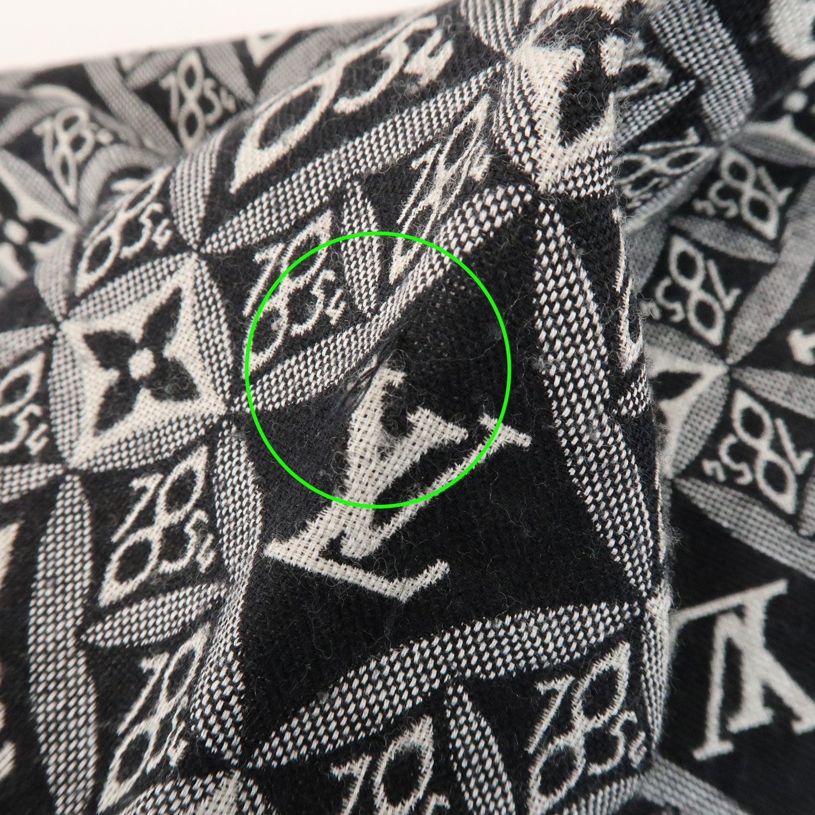 Louis Vuitton Monogram SINCE 1854 Silk Wool Scarf Black MP2821