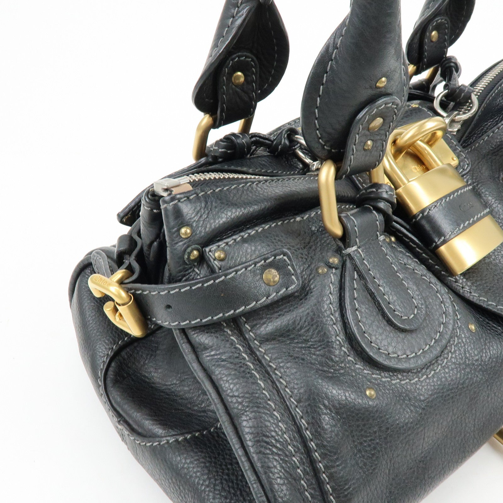 Chloe Paddington Leather Hand Bag Shoulder bag Black