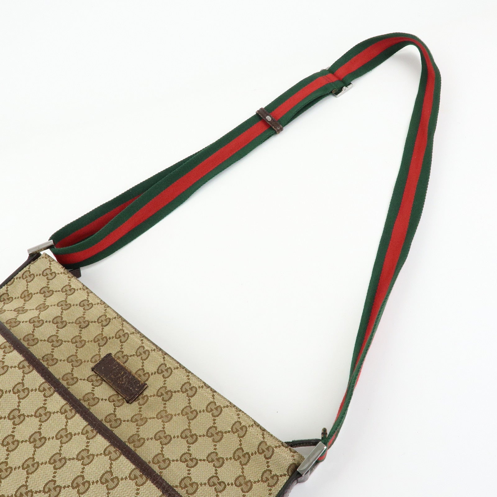 GUCCI Sherry GG Canvas Leather Shoulder Crossbody Bag Beige189751