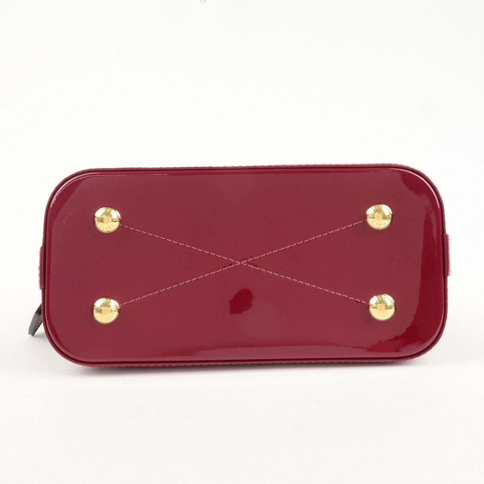 Louis Vuitton Monogram Vernis Alma BB 2Way Hand Bag Magenta M54785 Used