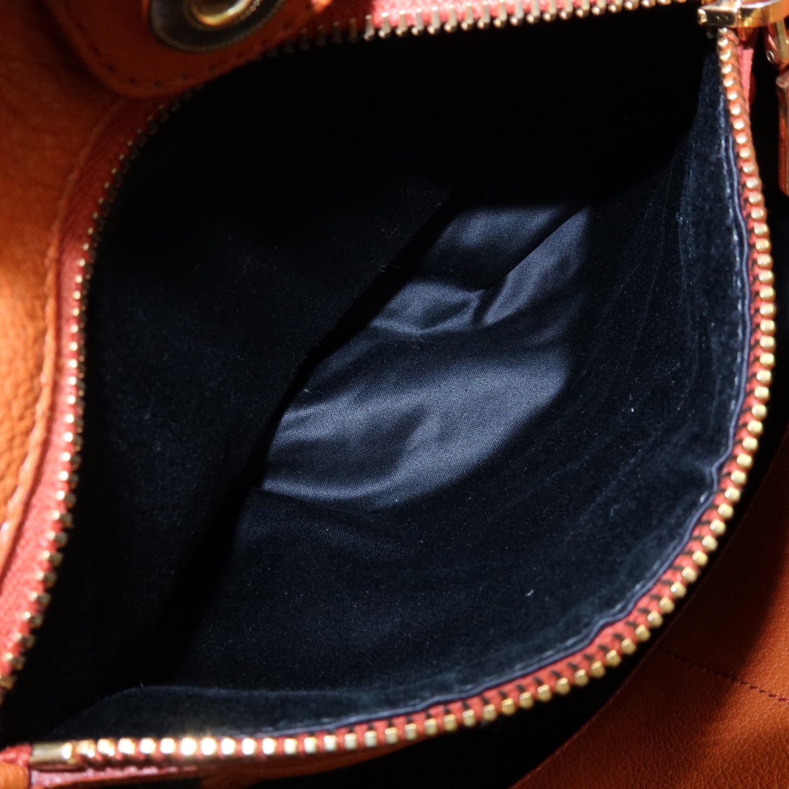 MIU MIU Madras Leather 2Way Shoulder Bag Hand Bag Orange RN0886