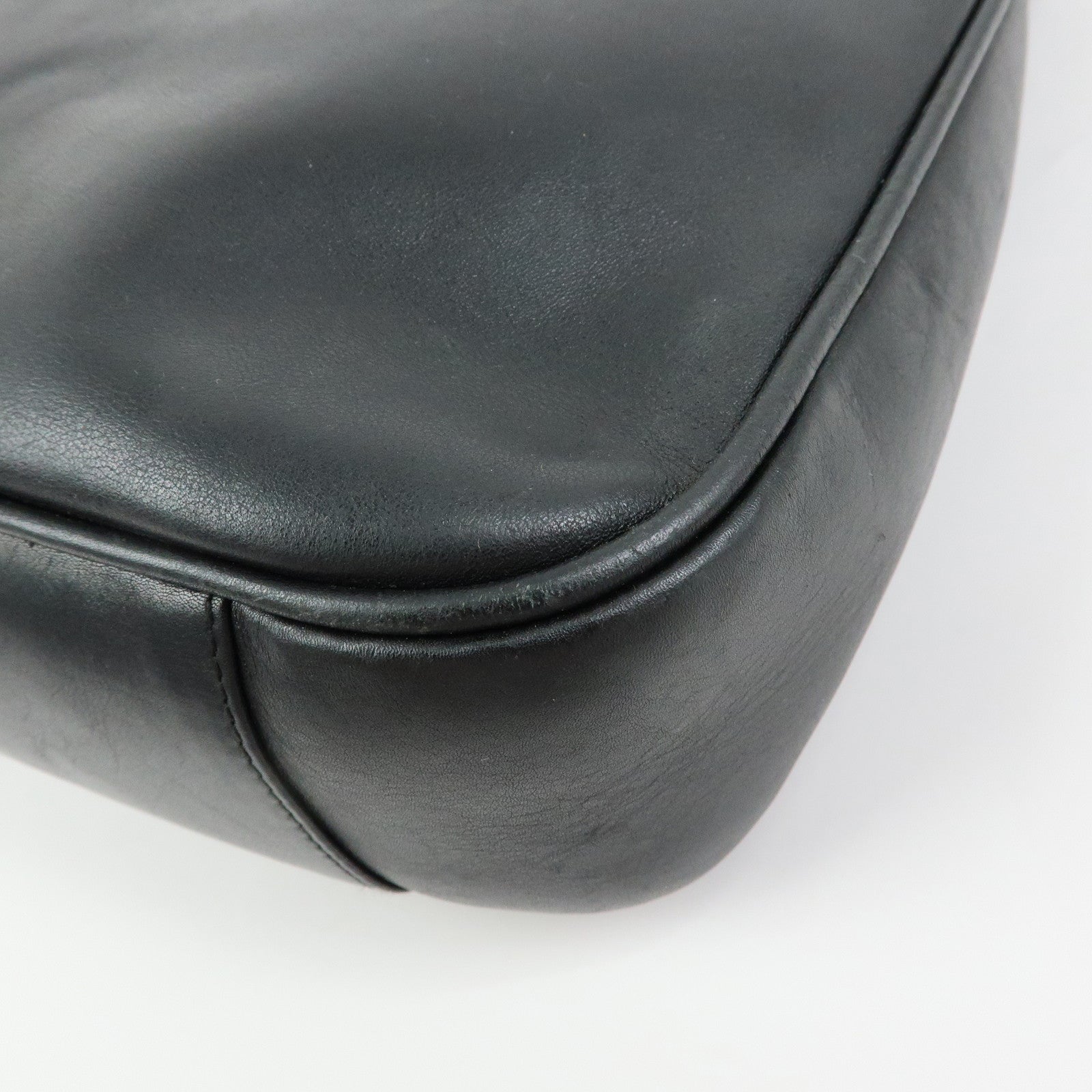 GUCCI Bamboo Leather 2Way Bag Tote Bag Black 001・2058・1638・0