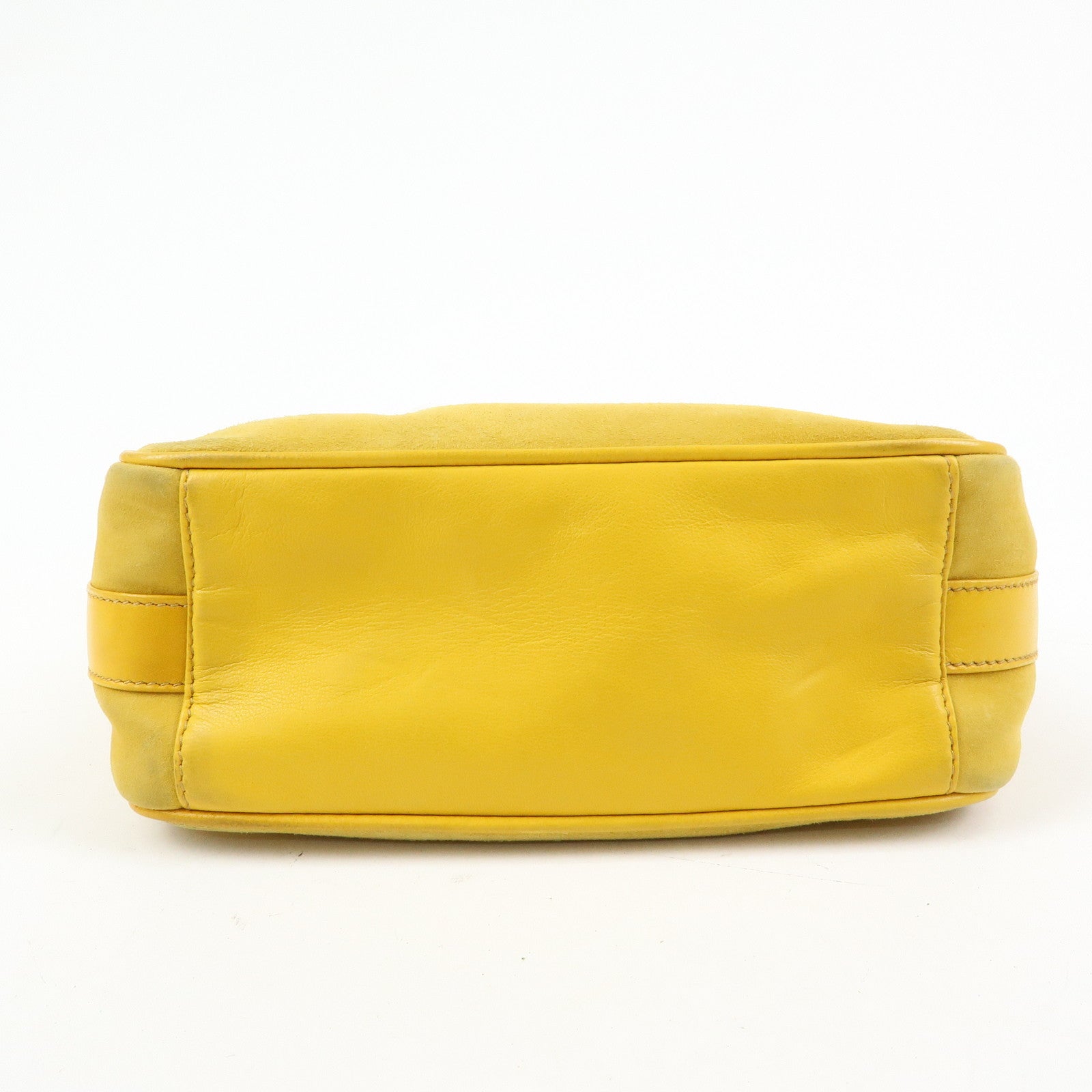 GUCCI Horsebit Suede Leather Shoulder Bag Yellow 007.3444