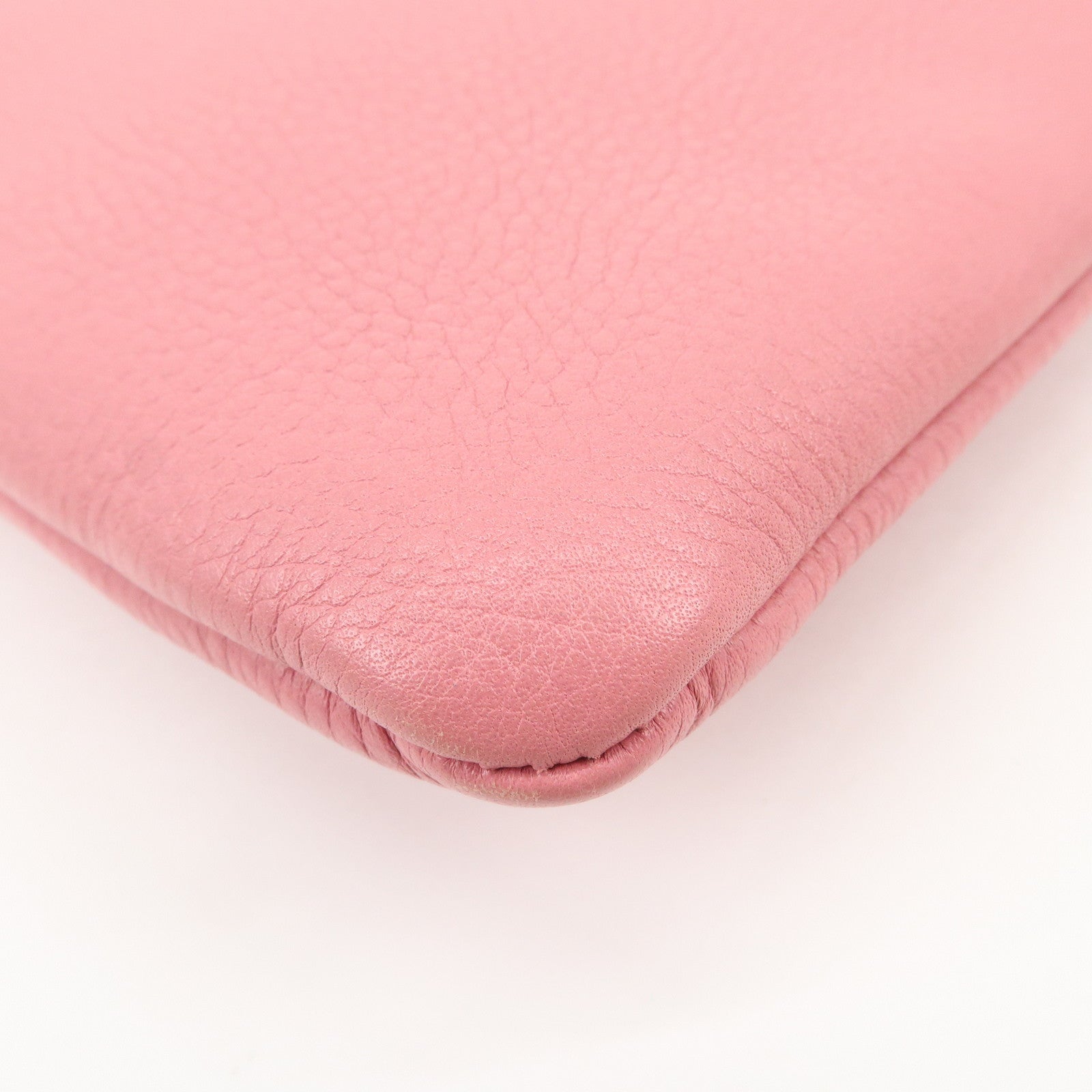 GUCCI Bamboo Leather Hand Bag Clutch Bag Pouch Pink