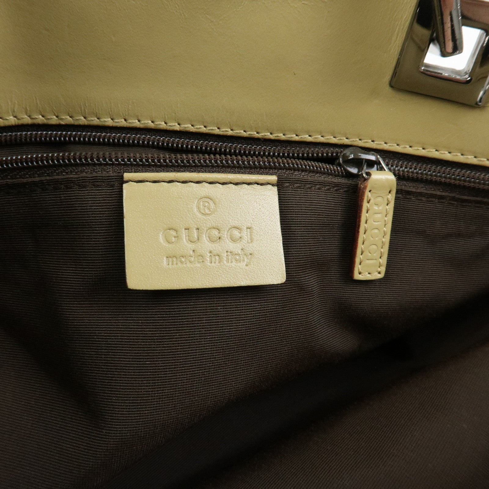 GUCCI GG Canvas Leather Tote Bag Shoulder Bag Brown Beige 31244