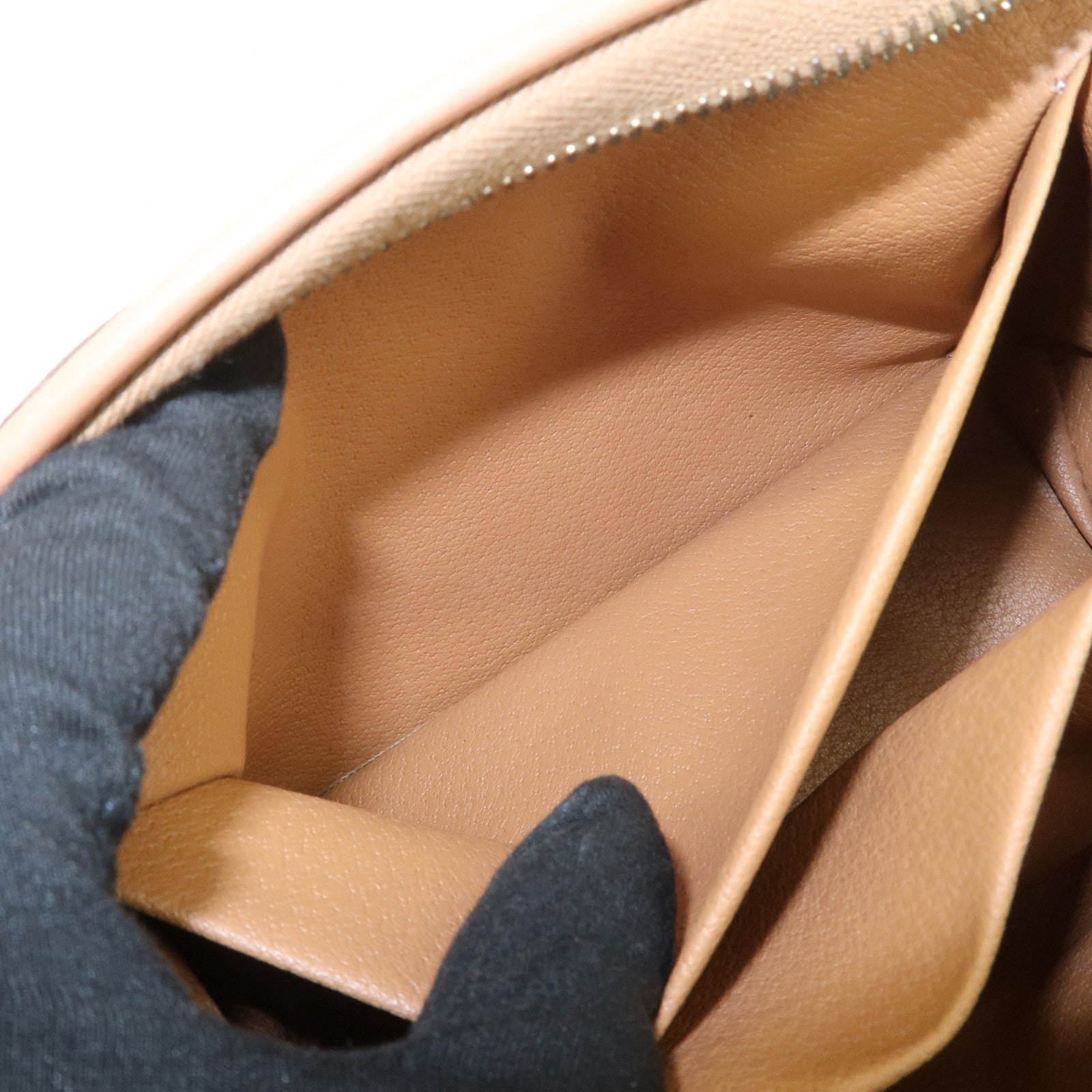 CELINE Macadam PVC Leather Pouch Cosmetic Pouch Brown