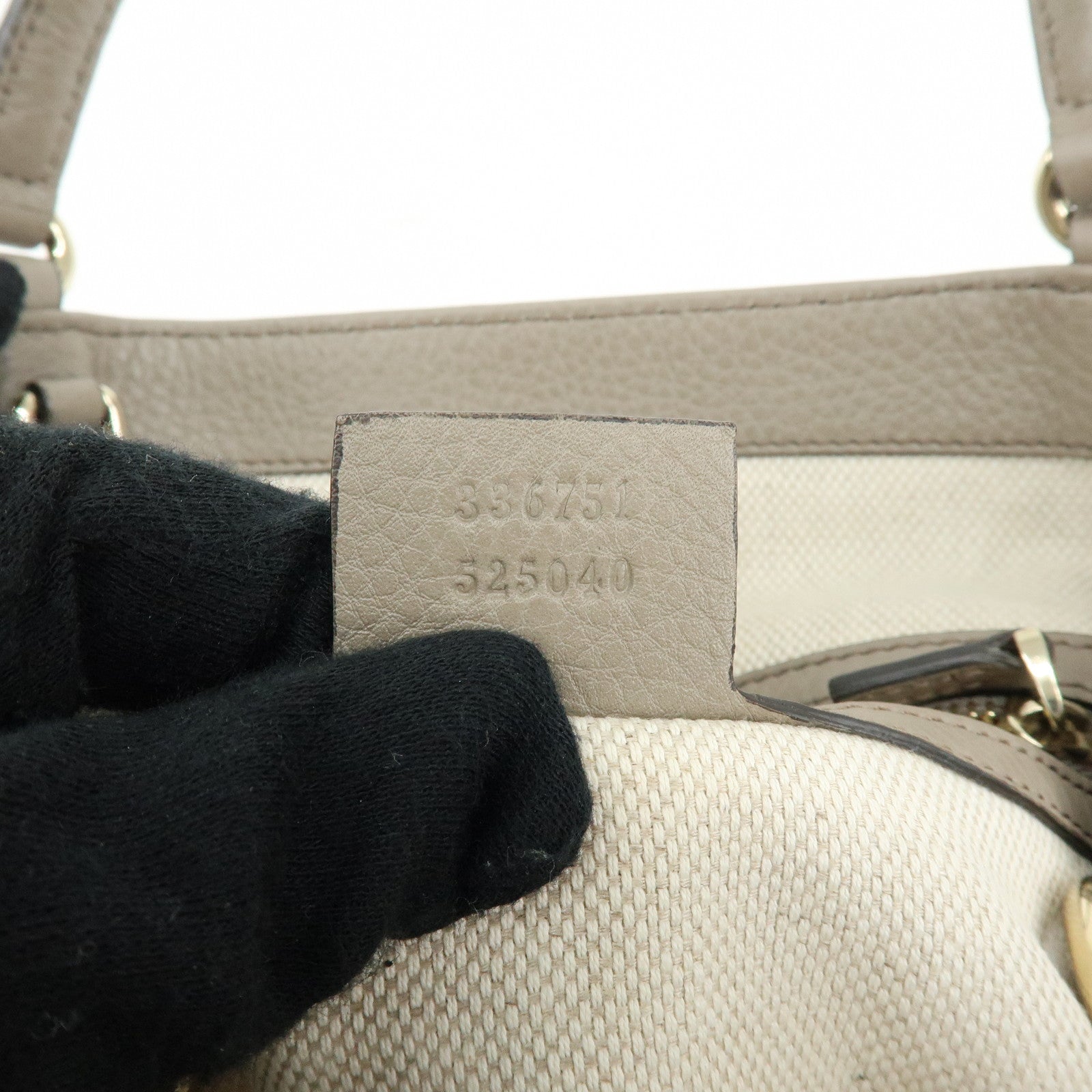 GUCCI SOHO Interlocking G Calf Leather 2Way Hand Bag Gray 336751
