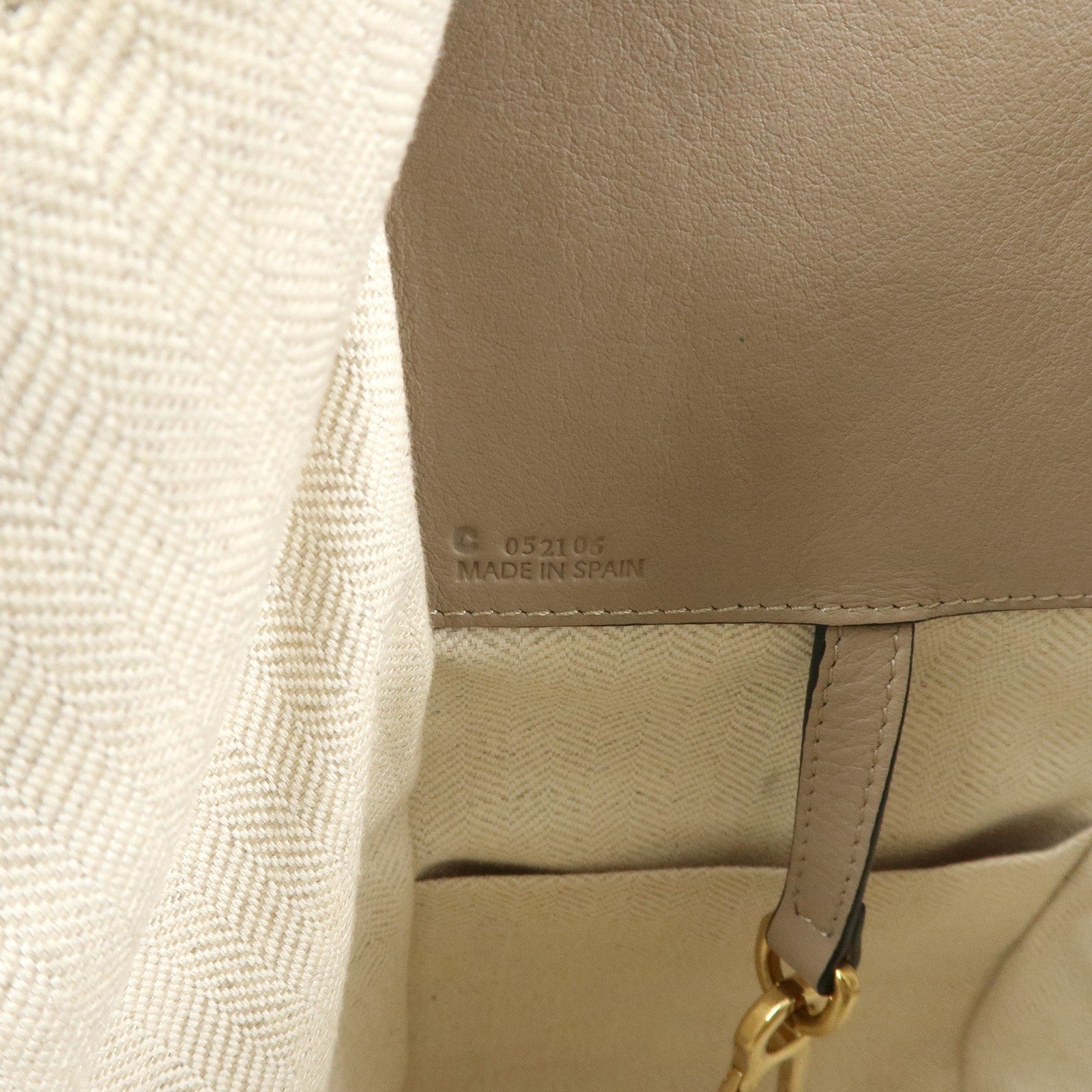 LOEWE Anagram Hammock Small Leather Shoulder Crossbody Bag Greige