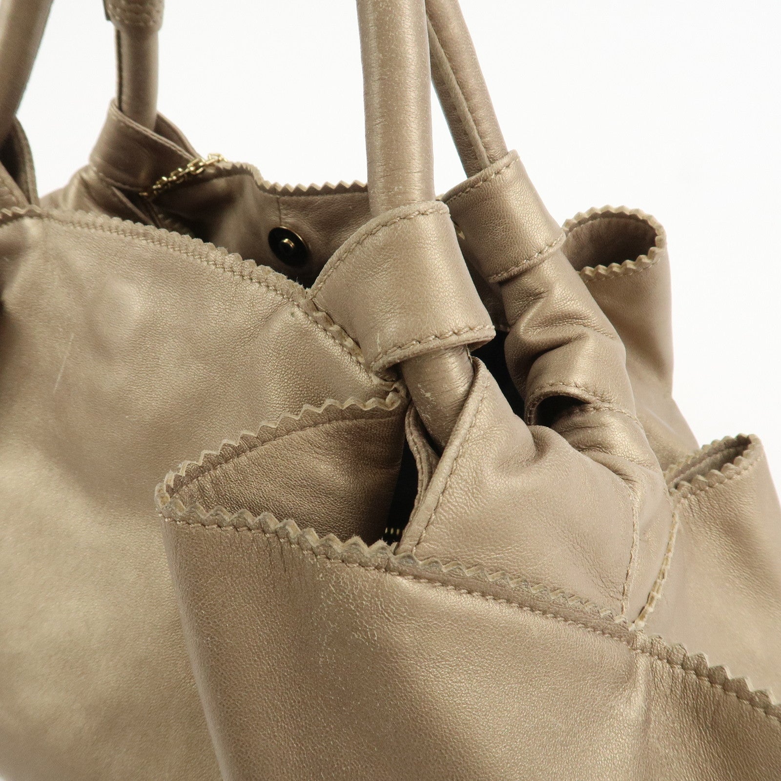 LOEWE Anagram Nappa Aire Leather Hand Bag Shoulder Bag Gold