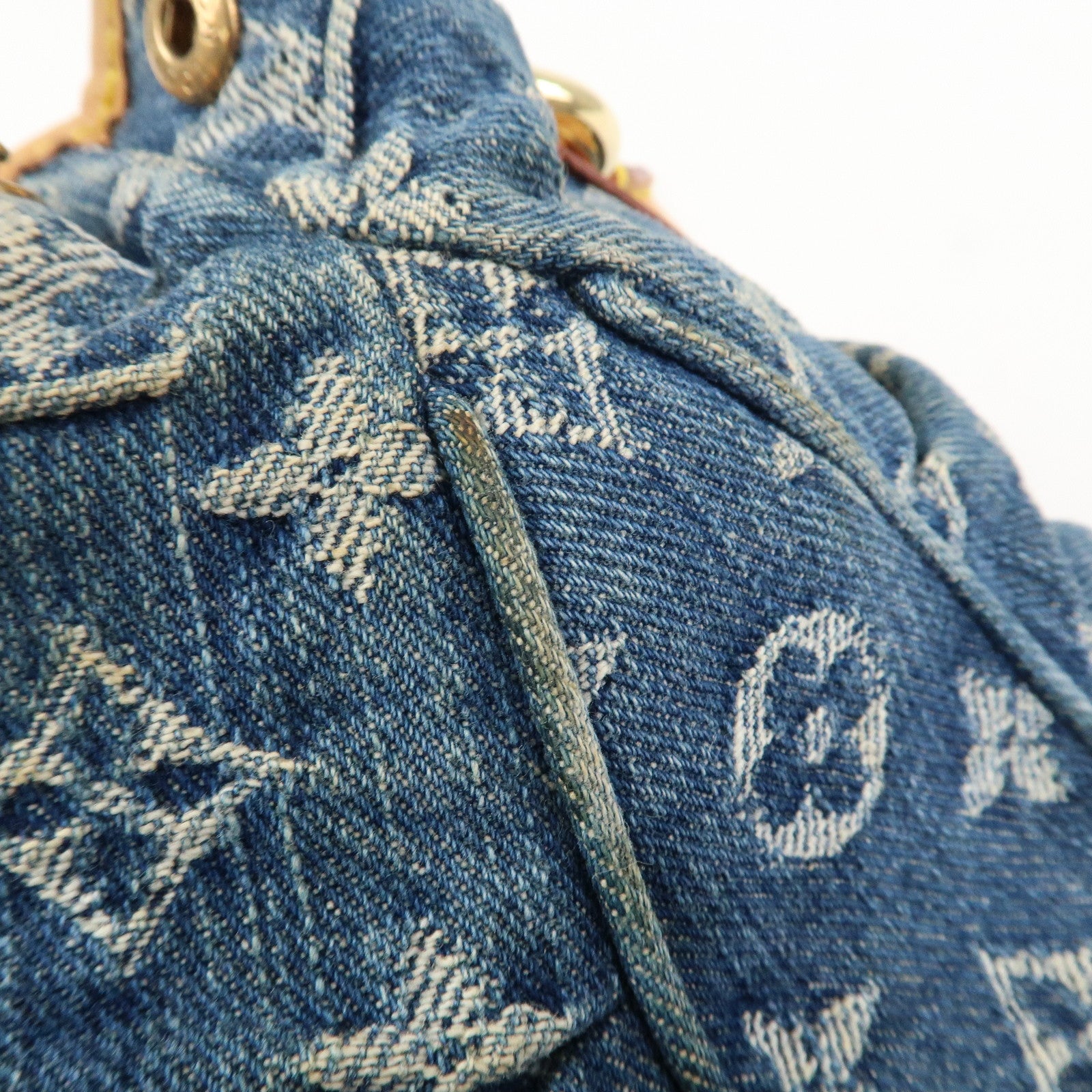 Louis Vuitton Monogram Denim Pleaty Hand Bag Blue M95020