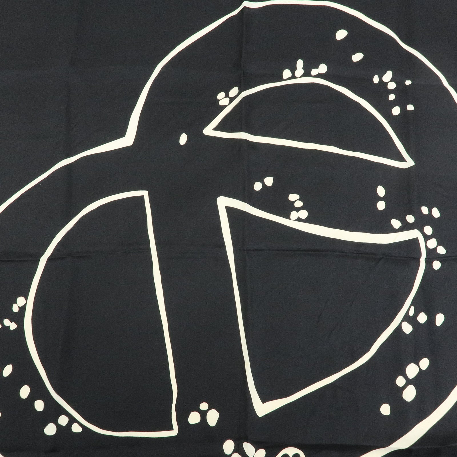 Louis Vuitton Silk 100% Pretzel Motif Scarf Black