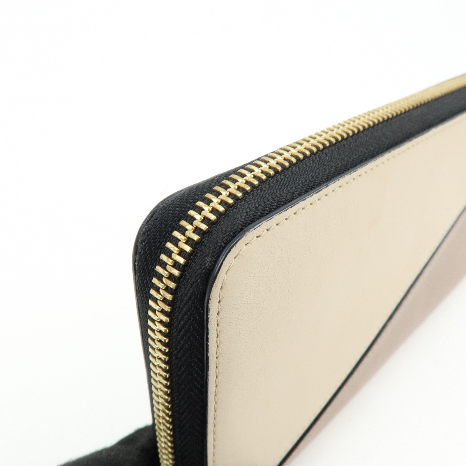 LOEWE Puzzle Calfskin Zippy Long Wallet Brown Beige Black