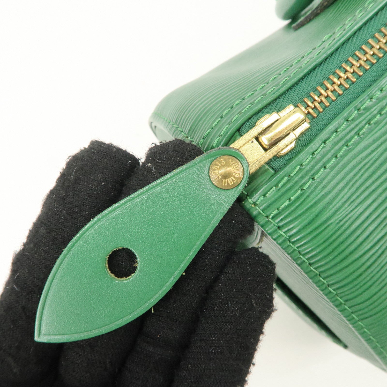 Louis Vuitton Epi Speedy 30 Hand Bag Boston Bag Borneo Green M43004 Used