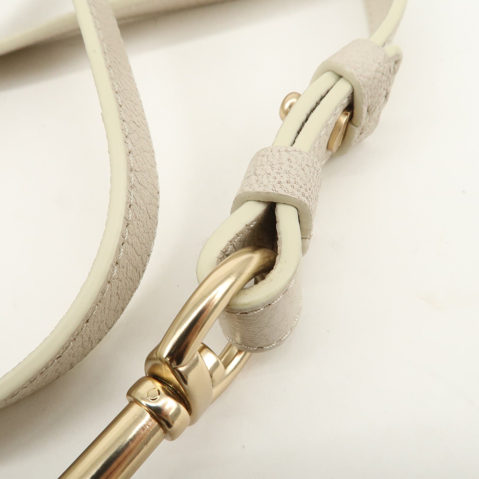 Chole See by Chloé Hana Leather Shoulder Bag Ivory Gold