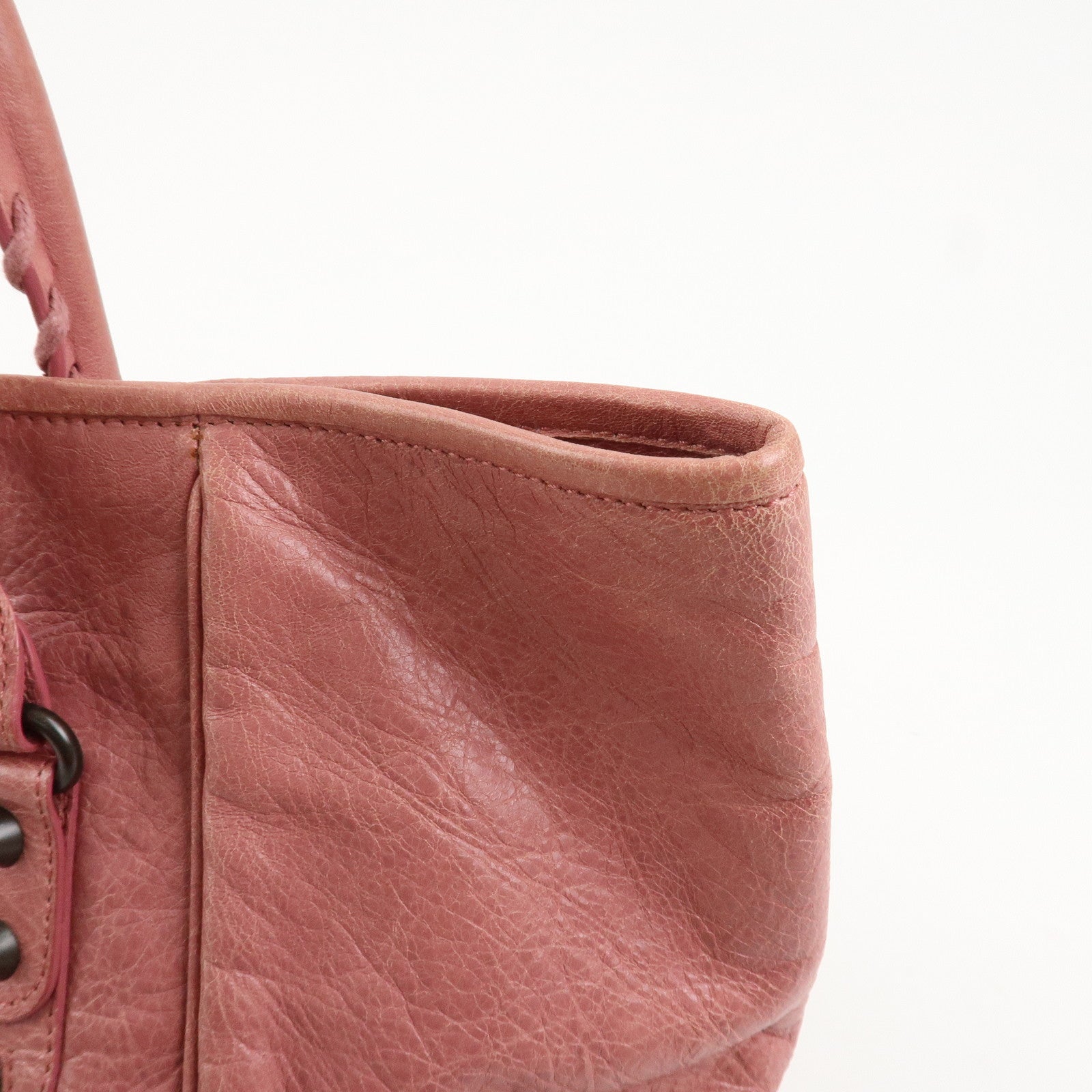 BALENCIAGA The Sunday Leather Tote Bag Hand Bag Pink 228750