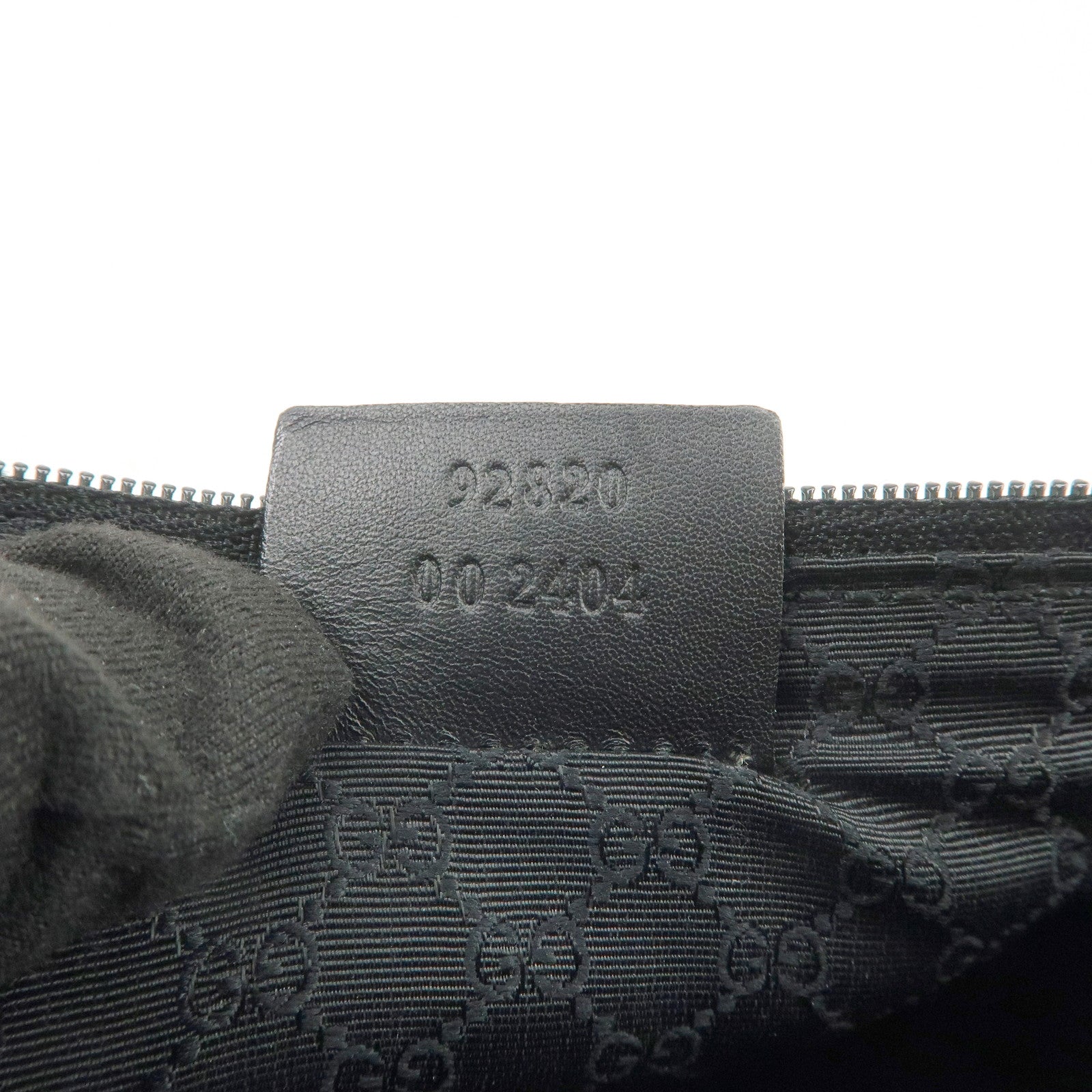GUCCI Sherry Leather Denim Accessory Pouch Hand Bag Black 92820