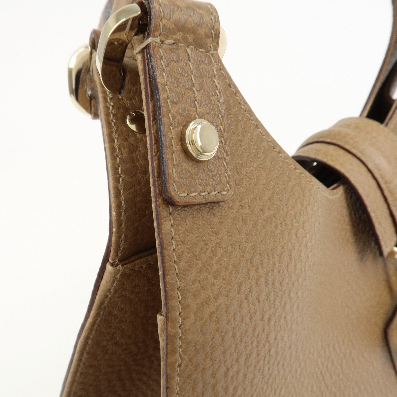 GUCCI Leather Shoulder Bag Hand Bag Brown 130995